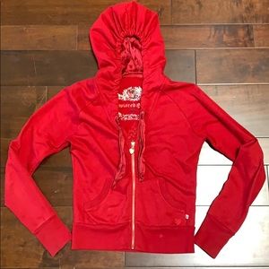 Twisted Heart - Red Embellished Fleur de Lis